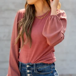 Ribbed Body Blouse Sleeve Tee -Women's Clothing Store BB 1754 08abe91b e78d 4ea9 bb88 15b10b3a66b9 375451