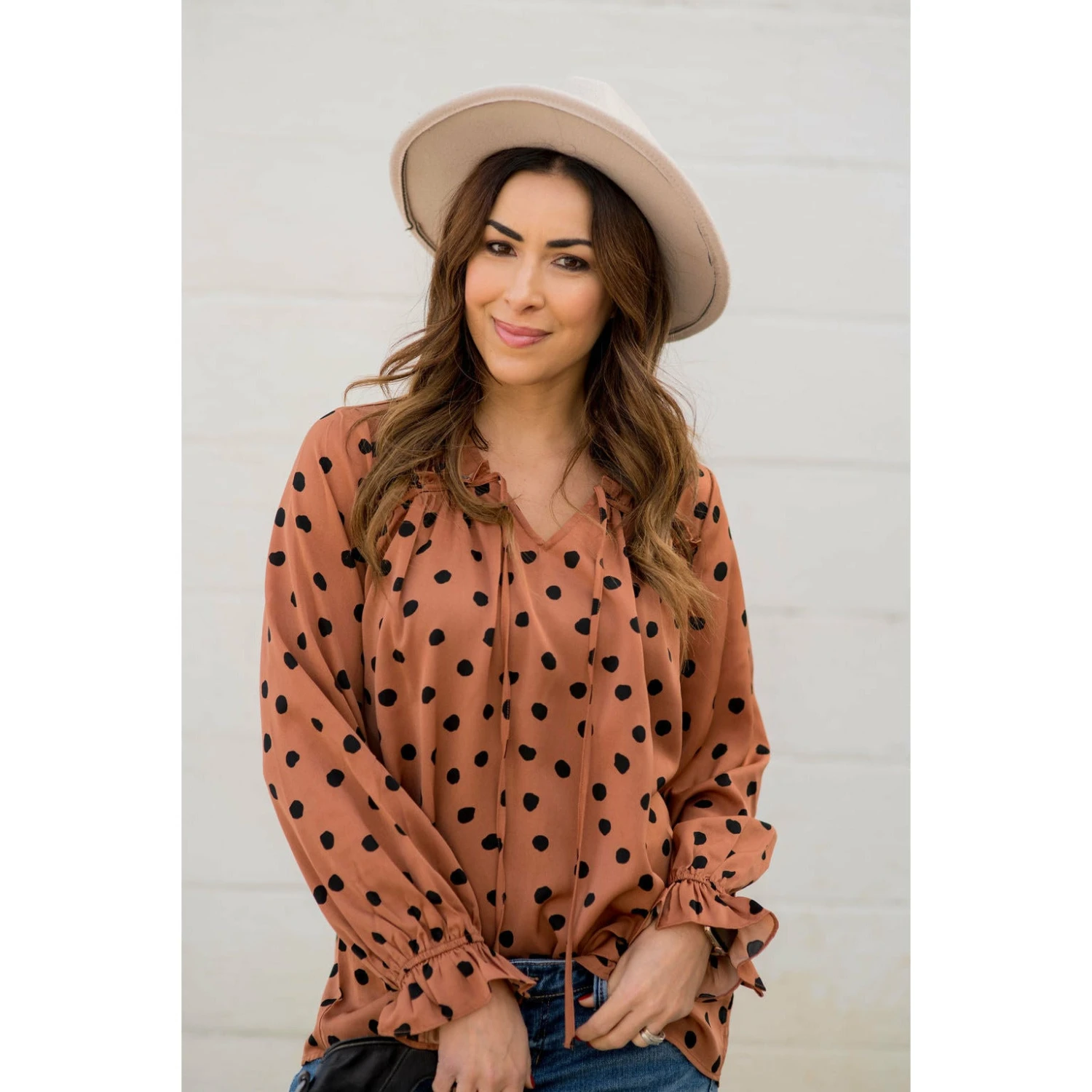 Polka Dot Drawstring Blouse 13 Polka Dot Drawstring Blouse - Image 13