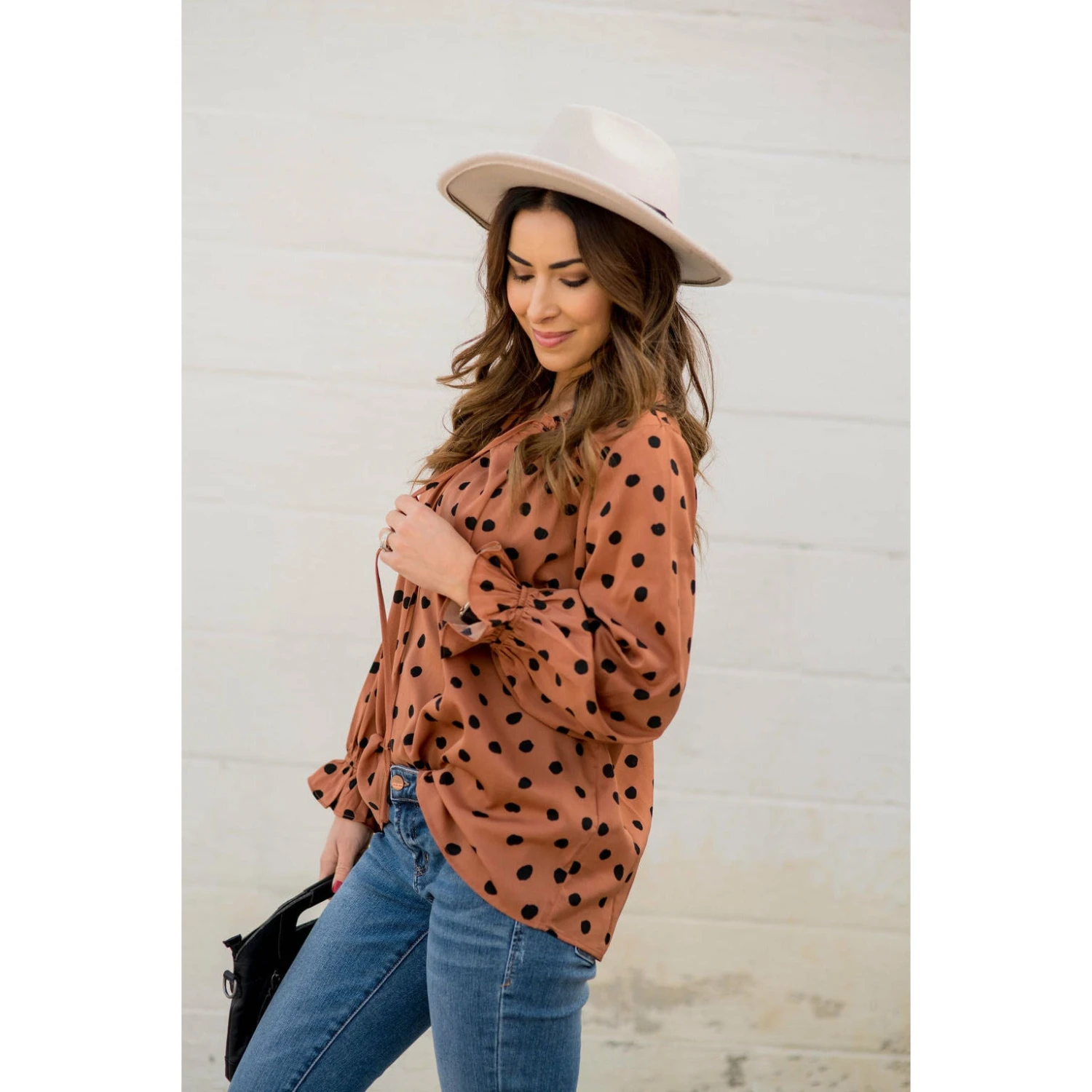 Polka Dot Drawstring Blouse 14 Polka Dot Drawstring Blouse - Image 14