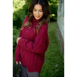 Turtle Neck Scalloped Bottom Sweater -Women's Clothing Store BB 1764 c10b64d4 c8f5 470b b11c 4944366b9e4d