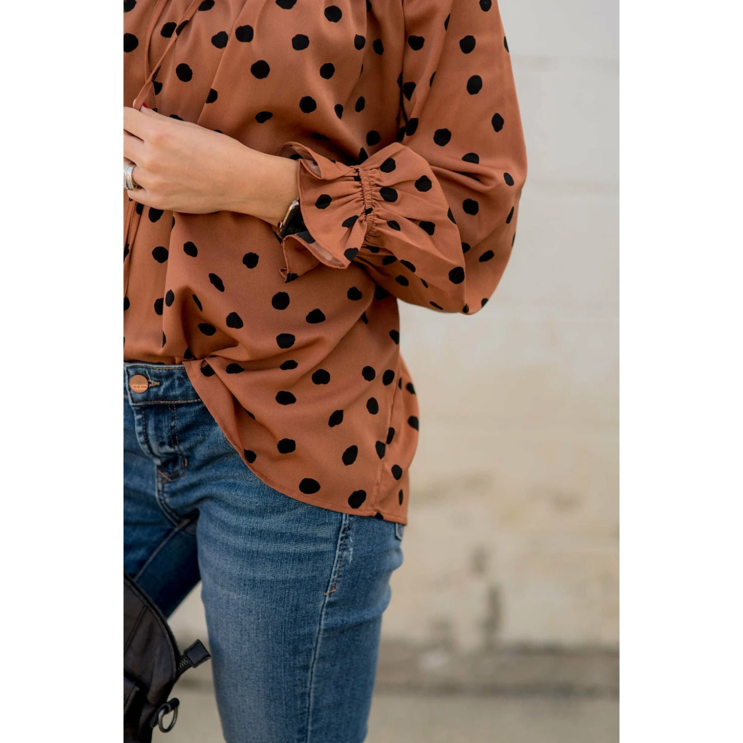 Polka Dot Drawstring Blouse 16 Polka Dot Drawstring Blouse - Image 16