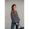 Sassy Side Split Striped Sweatshirt