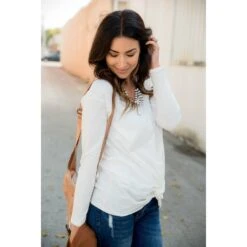 Long Sleeve Front Knot Tee