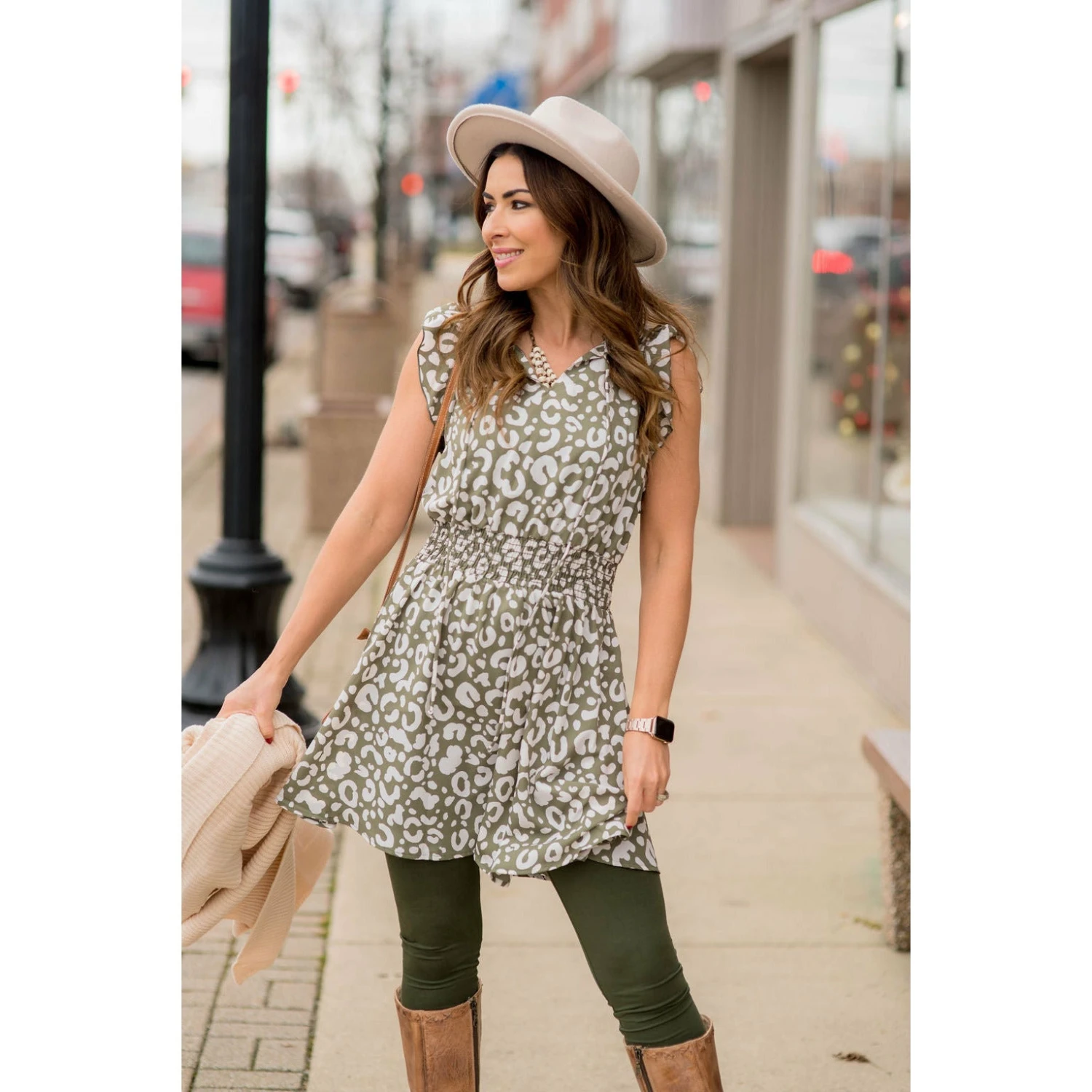 Leopard Drawstring Dress 3 Leopard Drawstring Dress - Image 3