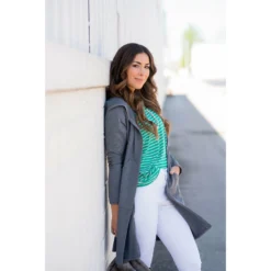 Hooded Tunic Cardigan -Women's Clothing Store BB 1816