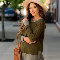 Detailed V Sweatshirt -Women's Clothing Store BB 1841 929539