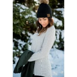 Triple Button Striped Peplum Tee -Women's Clothing Store BB 1860 1