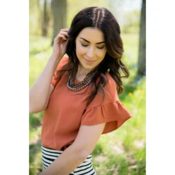 Short Sleeve Flutter Blouse -Women's Clothing Store BB 1874 c1601543 e122 4aea 8a5e 2137eded8661