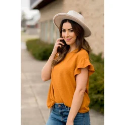 Short Sleeve Flutter Blouse -Women's Clothing Store BB 1876 14ec3ac0 a2f2 4571 8c23 b9dd097cdd69