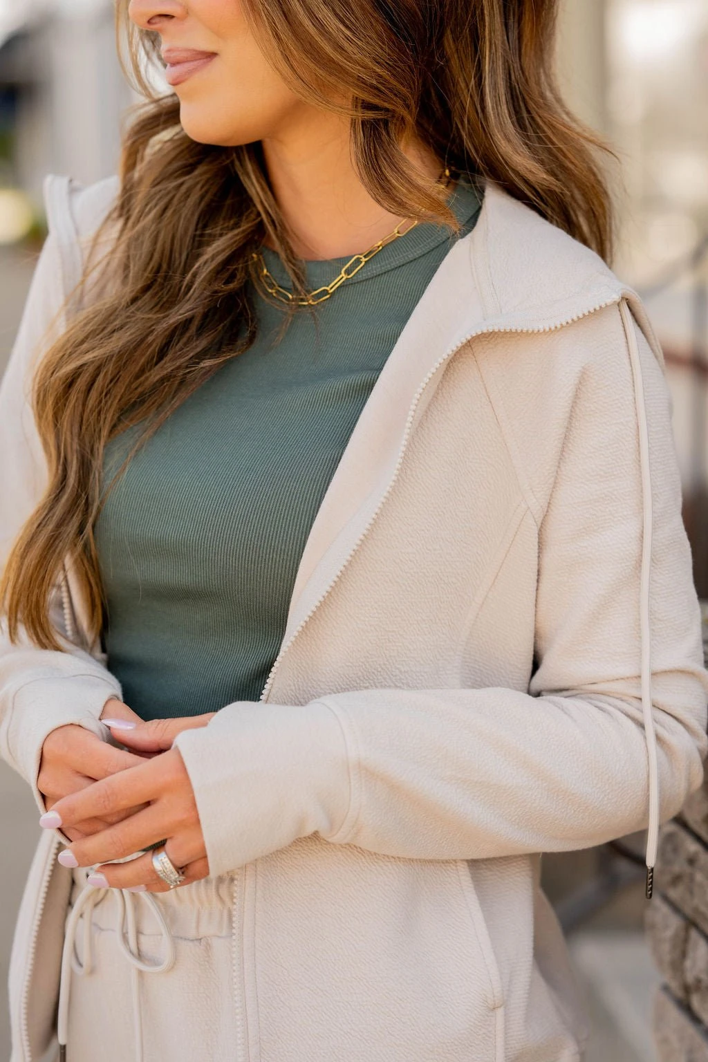 Subtle Textured Zip Up Sweatshirt 8 Subtle Textured Zip Up Sweatshirt - Image 8