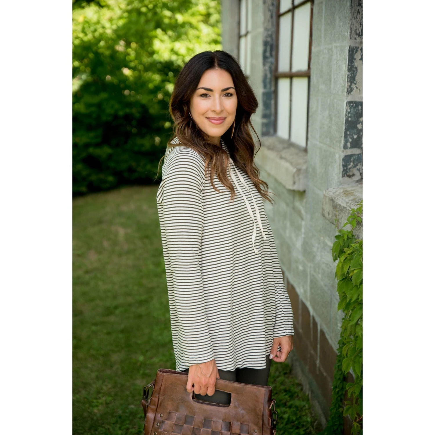 Striped Basic Hoodie 9 Striped Basic Hoodie - Image 9