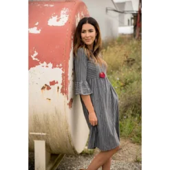 Striped Belle Sleeve Dress -Women's Clothing Store BB 1888 f4baa03c f8b3 4c6d 913d 082c438cb9fe