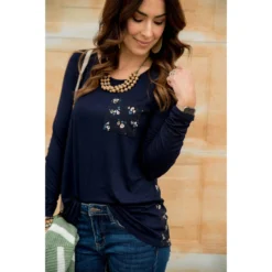 Mini Floral Pocket Back Tee -Women's Clothing Store BB 1890 989b2c2e 89b9 46c6 bc41 4a53616bde71