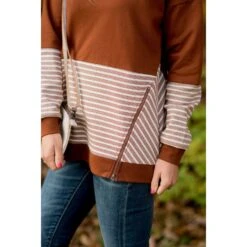 Day To Day Striped & Chevron Sweatshirt -Women's Clothing Store BB 1900