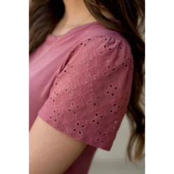 Detailed Eyelet Sleeve Tee -Women's Clothing Store BB 1914 524f373e e3eb 4ba2 96de 1dcac2ea42ea