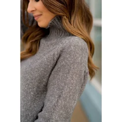 Ribbed Trim Turtleneck Tunic -Women's Clothing Store BB 1915 be5aef2a 140e 4a15 accb 0d60215b0fa4