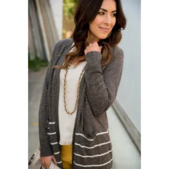 Bottom Striped Tunic Cardigan -Women's Clothing Store BB 1920 3887cf7a c293 4435 921b ec267da6b926