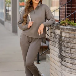 Zipper Bottom Drawstring Pants -Women's Clothing Store BB 1926 29d9dd52 ed59 4062 be33 7e6bda9bd391 135863