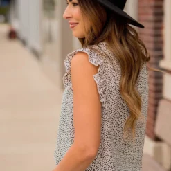 Micro Confetti Ruffle Trim Tank -Women's Clothing Store BB 1929 5baef489 a650 42e6 a211 45eefbc79f42 492872