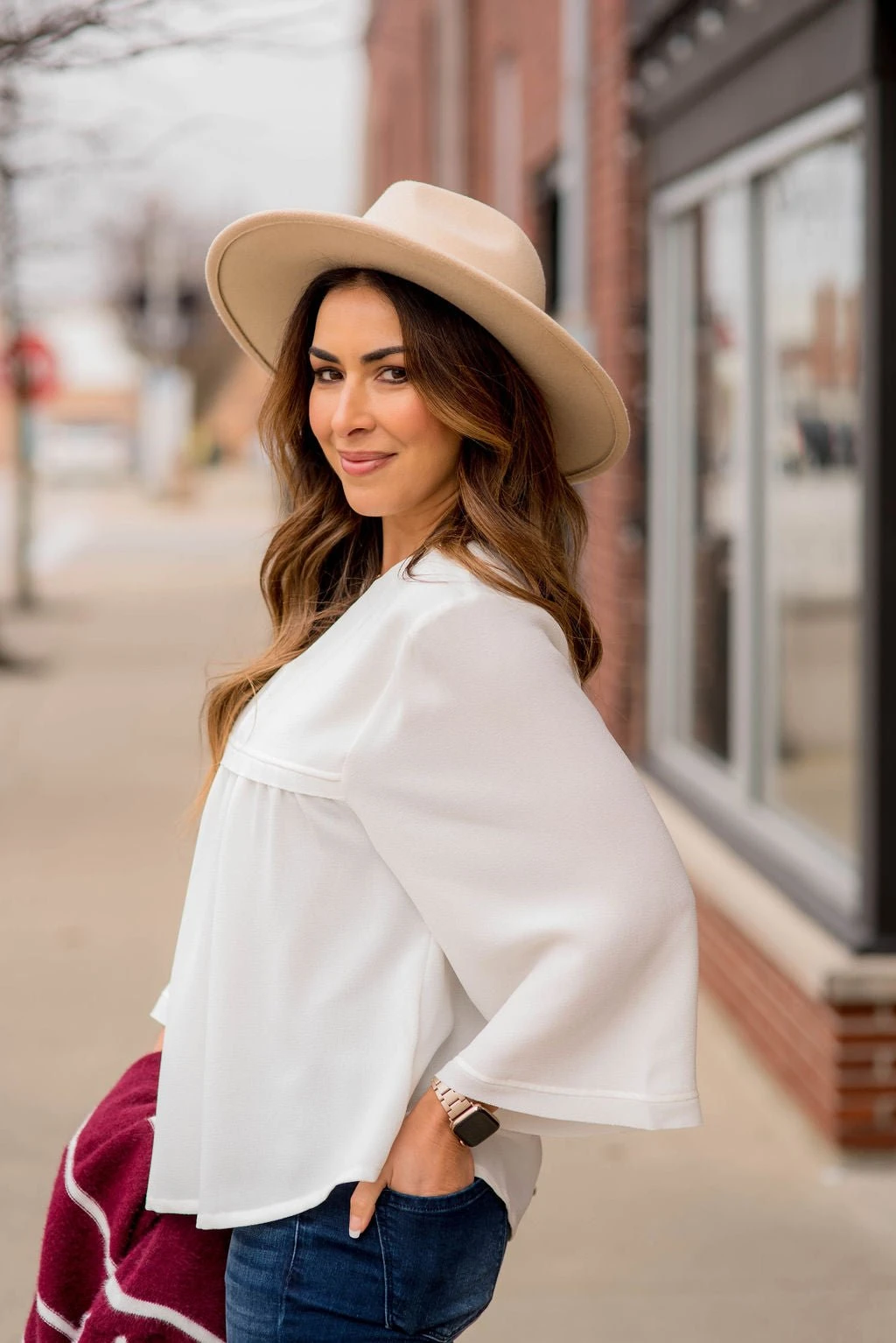 Bell Sleeve Peplum V Blouse 20 Bell Sleeve Peplum V Blouse - Image 20