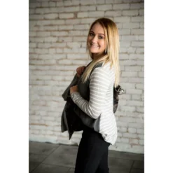 Striped Sleeve/Back Long Sleeve Tee -Women's Clothing Store BB 1961