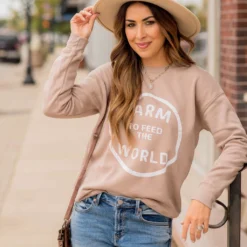 Farm To Feed The World Graphic Crewneck 11 Farm To Feed The World Graphic Crewneck -Women's Clothing Store BB 1961 39e606b6 51f5 4ea8 ae91 951d10495c95