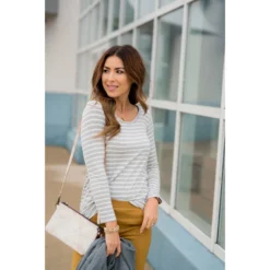Thin Striped Long Sleeve Tee -Women's Clothing Store BB 1965 943a5705 a987 4a15 a806 94f7278091c4