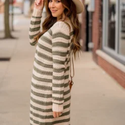 Every Day Loose Knit Striped Cardigan -Women's Clothing Store BB 1972 210179