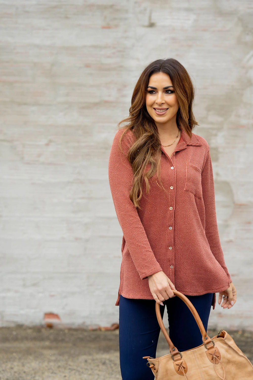 Heavily Ribbed Tunic Shacket 2 Heavily Ribbed Tunic Shacket - Image 2