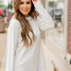 Heathered Side Zip Hoodie -Women's Clothing Store BB 1979 f0057e90 b1bb 4c2f bc14 5f87e9e30518 289708