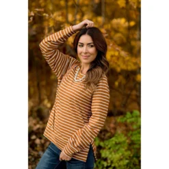 Sassy Side Split Striped Sweatshirt -Women's Clothing Store BB 1995 5b00646f bf6e 4354 9712 96693e083f4e 816216