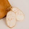 Gold Trimmed Marble Dangle Earrings