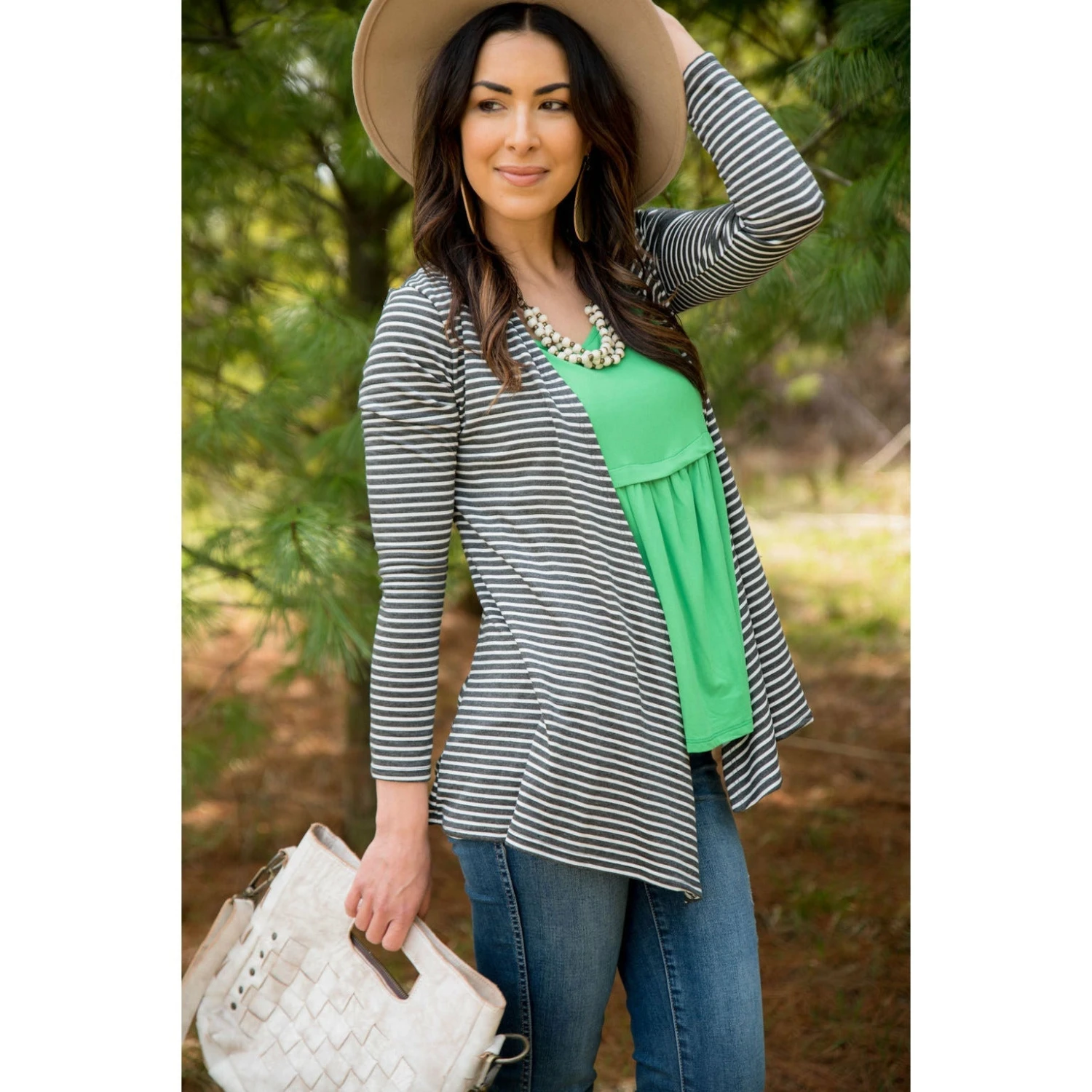 Striped Basic Cardigan 11 Striped Basic Cardigan - Image 11