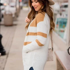 Striped Accent Knit Tunic Cardigan -Women's Clothing Store BB 2034 62ae4c5c b0a1 48b8 a1de bde3e98f54f3 836739