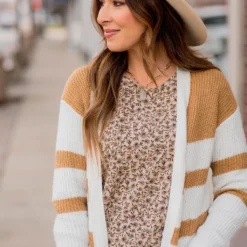 Striped Accent Knit Tunic Cardigan -Women's Clothing Store BB 2036 354c05ee 8aed 449a b8ef 04e7b884d331 243992