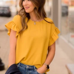 Short Sleeve Flutter Blouse -Women's Clothing Store BB 2049 9ee0eab9 f380 455d b7f3 8ae901156d61 217692