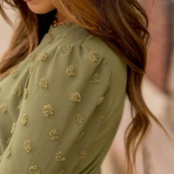 Textured Dot Long Sleeve Blouse -Women's Clothing Store BB 2054 04ee653e 3a8a 43af 9ad8 bae092af3e64 546466