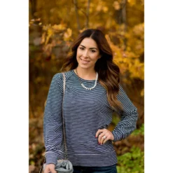 Sassy Side Split Striped Sweatshirt -Women's Clothing Store BB 2057 47fe3776 9408 4ae1 bba7 1849b1bd36cd
