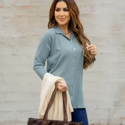 Classy Tunic Button Up Blouse -Women's Clothing Store BB 2076 fa388e4d 0721 49c0 9fb3 f38e2f48627b