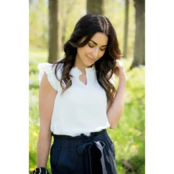 V-Neck Ruffle Tank 29 V-Neck Ruffle Tank -Women's Clothing Store BB 2085 1