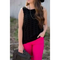 Textured Dot Tank -Women's Clothing Store BB 2108