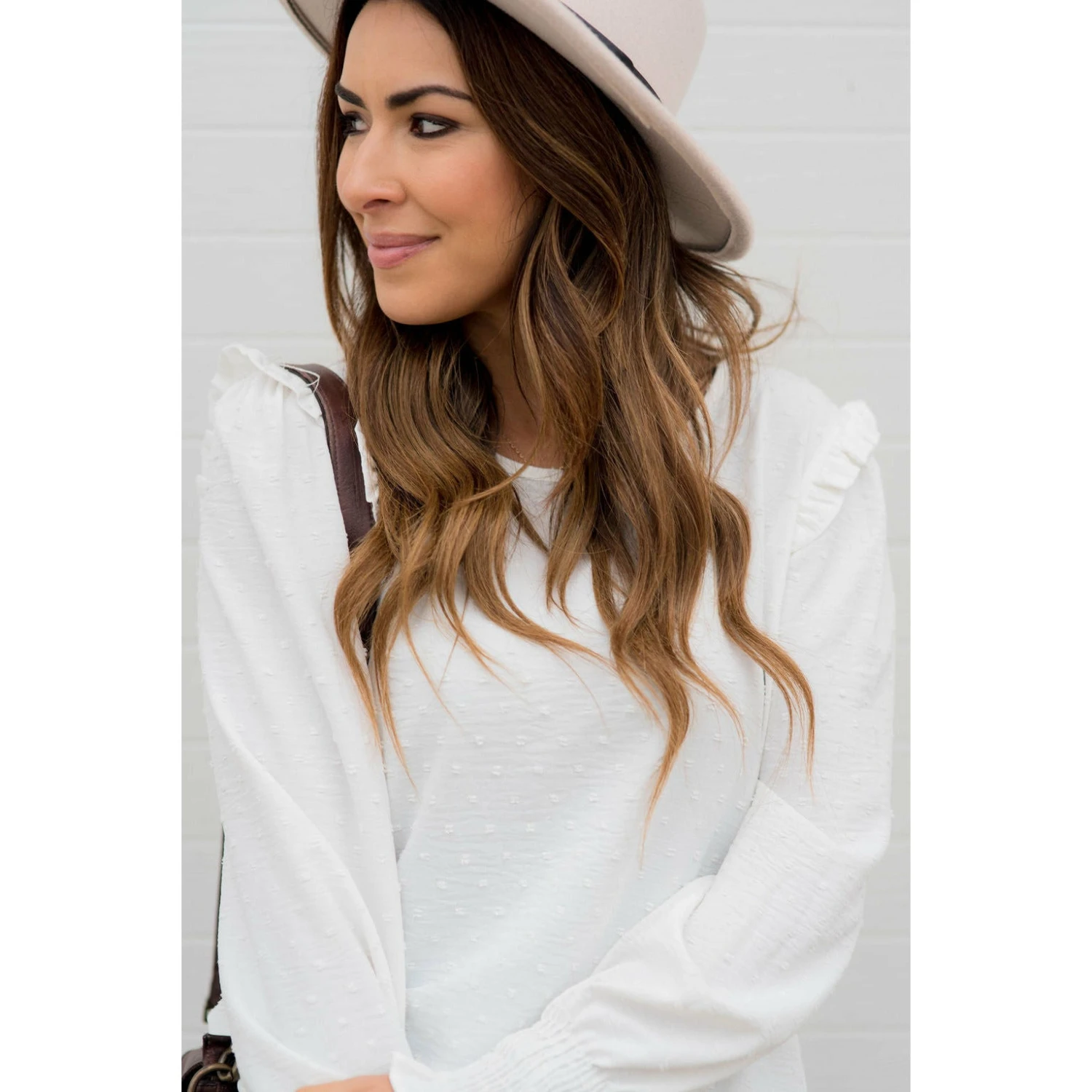 Swiss Dotted Ruffle Shoulder Blouse 9 Swiss Dotted Ruffle Shoulder Blouse - Image 9