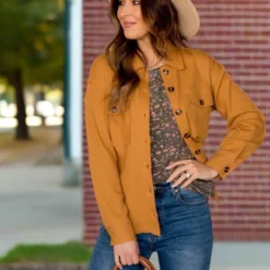 Thermal Raw Edge Shacket -Women's Clothing Store BB 2152 a0213ab3 7f48 4e61 93fd 7e389a08e54d 873326