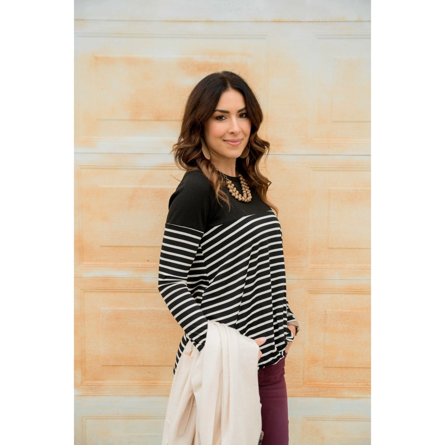 Striped Thermal Top Side Knot Tee 10 Striped Thermal Top Side Knot Tee - Image 10