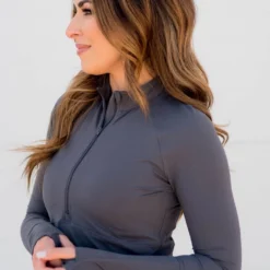 Cropped Half Zip Active Sweatshirt 20 Cropped Half Zip Active Sweatshirt -Women's Clothing Store BB 2166 208013