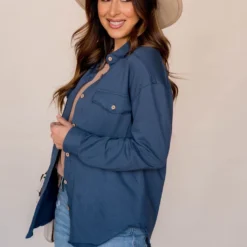 Basic Raw Edge Shacket -Women's Clothing Store BB 2187 114d1b8d 4675 4db1 ba61 7dc09d1b3c96 874577