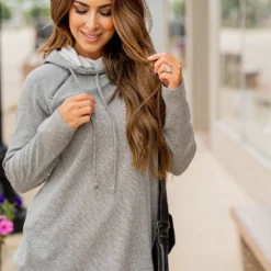 Heathered Side Zip Hoodie -Women's Clothing Store BB 2190 ea12eda6 48e2 47da ac4f 37bfaaccc49d 181282