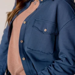 Basic Raw Edge Shacket -Women's Clothing Store BB 2200 928310