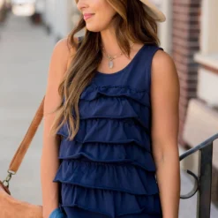 Layered Ruffle Tank -Women's Clothing Store BB 2213 218e698e 454f 4a0d ba37 df8a64511424 979934