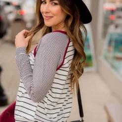 Multi Striped Solid Neck Long Sleeve Tee 37 Multi Striped Solid Neck Long Sleeve Tee -Women's Clothing Store BB 2214 e1c5f22d a691 4627 ad0e 14f0372137c7 755392